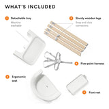 Silla Alta Todo En Uno Blanca Con Bandeja Y Arnés Ligera