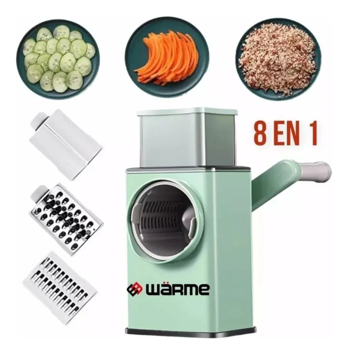 Cortador De Verduras Multifuncional 3 En 1 Cuchilla Rallador Verde Claro