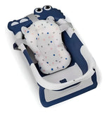 Bañera Plegable Portátil Con Termómetro Y Cojin Malla 6869 Color Azul Cocodrilo