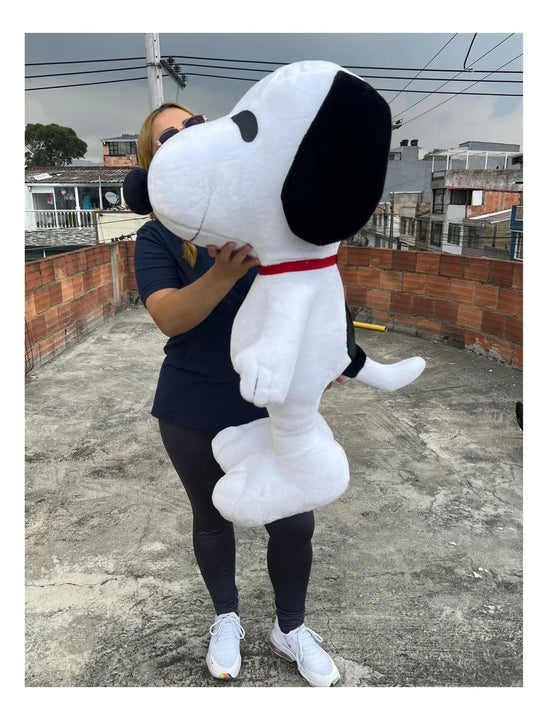 Perro Snoopy Peluche Gigante 80cm Blanco Y Negro