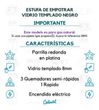 Estufa Continental Empotrar 4 Puestos Vidrio Templado 60×51 cm Gas Natural Modelo 5883