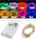 Alambre Micro 40 Led 2m Pilas Hilo Luz Hada Colores Supli Blanco, Rojo, Azul, Fucsia, Verde, Calido, Rosado, Multicolor, Verde/rojo