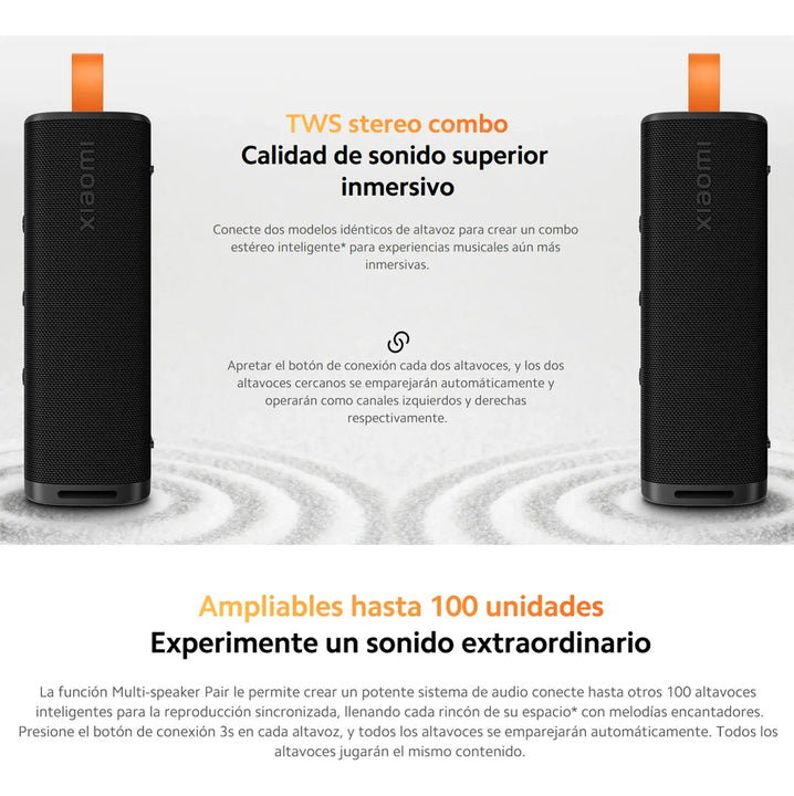 Xiaomi Sound Outdoor, Parlante Bt Portátil 30w Ip67 Tws, Blk Negro