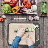 Tabla De Picar Alimentos Acero Inoxidable Antibacterial Geométrico Plateado