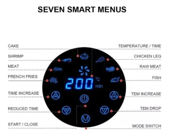 Freidora De Aire Ayr Fryer Power Oven Digital 3.5 Litros Negro