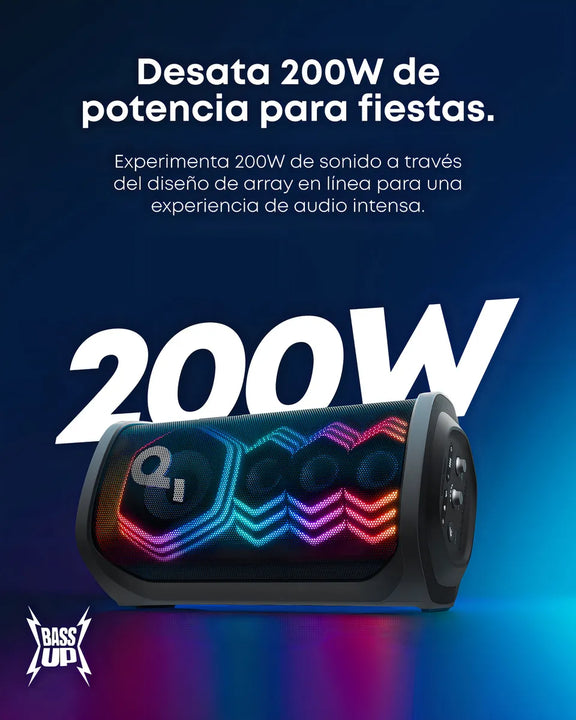 Parlante Bluetooth Soundcore Rave 3s Con 2 Microfonos 200w Color Negro