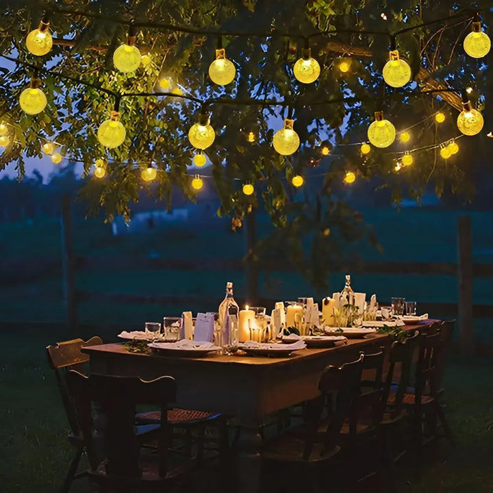 Guirnalda 50 Luces Exterior Usb Con Panel Solar + Control Color de las luces Cálida