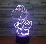 Lámpara De Noche Led 3d Mario Bros Yoshi Holograma Regalo Negra