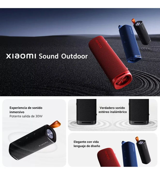 Xiaomi Sound Outdoor, Parlante Bt Portátil 30w Ip67 Tws, Red Rojo
