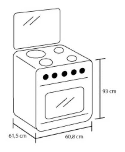 Estufa Orégano Haceb 60 Cms Inox Gas Natural Inoxidable