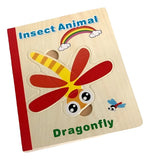 Libro de rompecabezas de madera Montessori con forma de animal