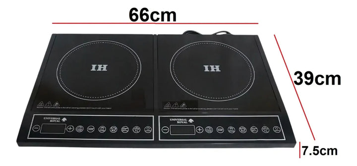 Estufa De Inducción 2 Puestos Digital Universal Royal Ei03-2 Negro