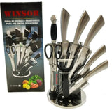 Set Juego Cuchillos 9 Piezas Winsor Acero Inoxidable