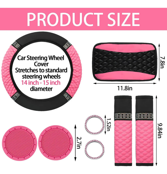 Juego De 17 Piezas De Accesorios De Automvil Brillantes Para