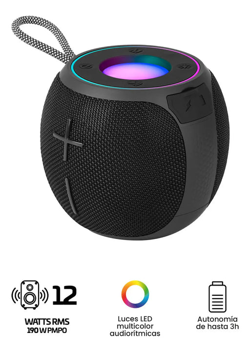 Parlante Inalámbrico Vta 12w Sphere Glow Color Negro