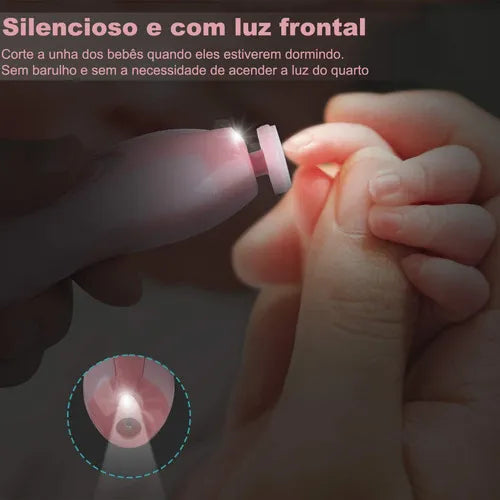 Cortauñas Eléctrico Para Bebés Y Niños Con 6 Recambios Rosas Rosa