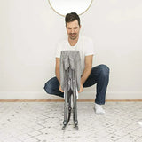 Cuna Mecedora Portátil Con Dosel Removible, Gris Tweed