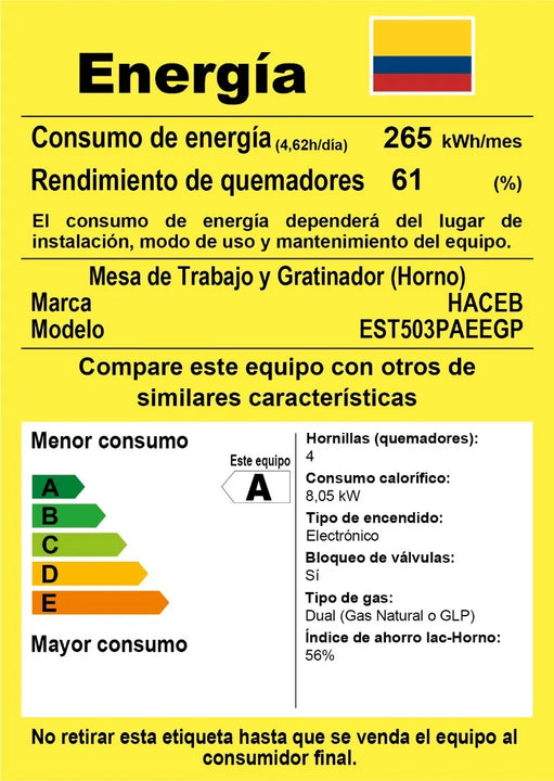 Estufa Romero Mixta Haceb 50 Cms Gas Propano Plata Negro Gas Envasado