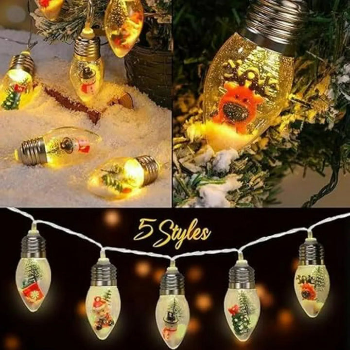 Luces Navideñas De Burbujas Vintage - 10 Led, 6 6ft, Pilas,