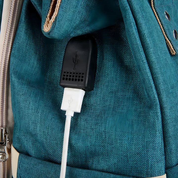 Mochila Bolso Maternal Bebé Cuna Gran Capacidad Impermeable Color Celeste