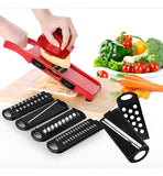 Rallador de mandolina, queso, patatas, verduras, verduras, 6 en 1