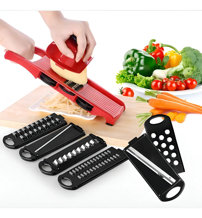 Rallador de mandolina, queso, patatas, verduras, verduras, 6 en 1