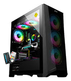 Chasis Gamerjx121 Dark Steel E-atx + 6fans Argb Negro