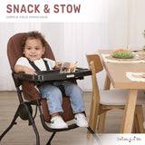 Silla Alta Para Bebé Snack And Stow Coñac Fácil De Plegar