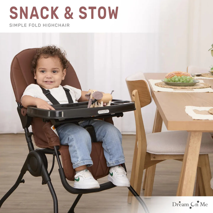 Silla Alta Para Bebé Snack And Stow Coñac Fácil De Plegar