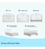 Cuna Convertible 4 En 1 Color Blanco Con Gaveta