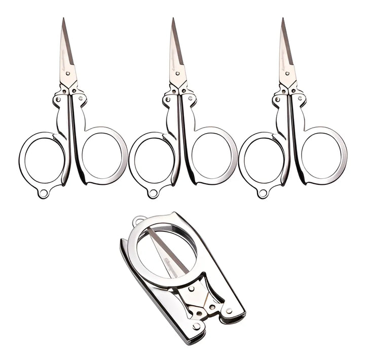 Shapenty Tijeras De Viaje Plegables De Acero Inoxidable 4 U