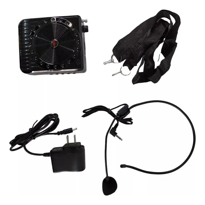 Parlante Portátil Micrófono Amplificador Bluetooth Radio Sd Rojo