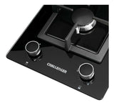 Estufa A Gas Natural 2 Puestos Challenger/vidrio Templado Color Negro