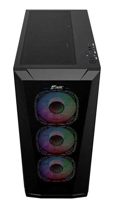 Chasis Gamerjx121 Dark Steel E-atx + 6fans Argb Negro
