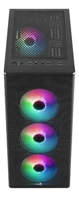 Gabinete Gamer Aerocool Designer 4 Ventiladores Argb Color Negro