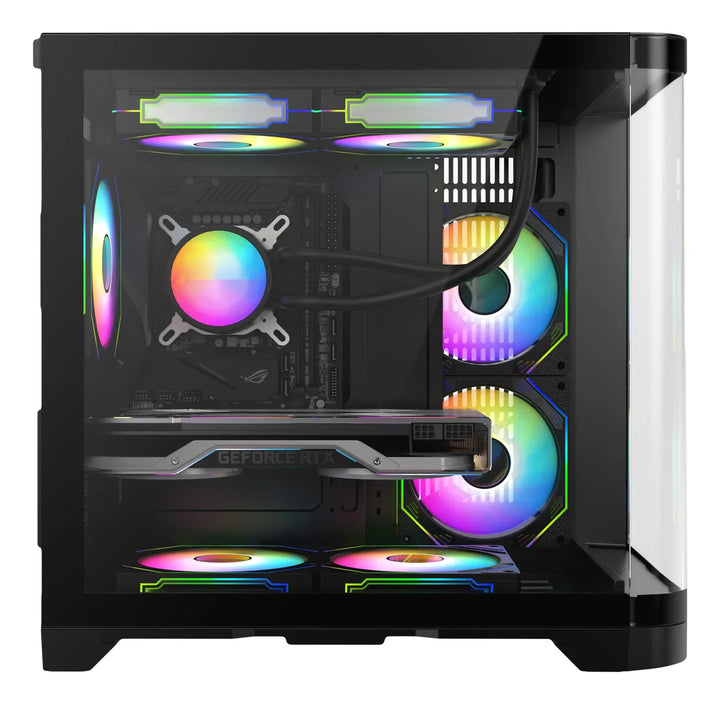 Chasis Gamer Iceberg Wave Negro M-atx 3 Ventiladores Argb
