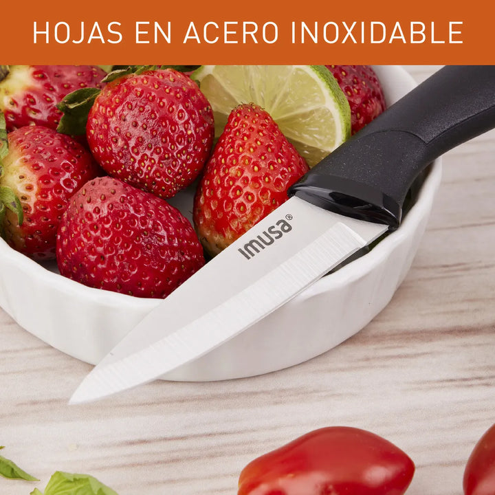 Cuchillo Para Pelar 9cm Imusa Talent Acero Inoxidable Color Negro