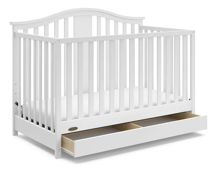 Cuna Convertible 4 En 1 Color Blanco Con Gaveta