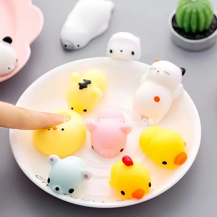 10 Muñequitos Animalitos Mini Anti Stress Ansiedad Squishy