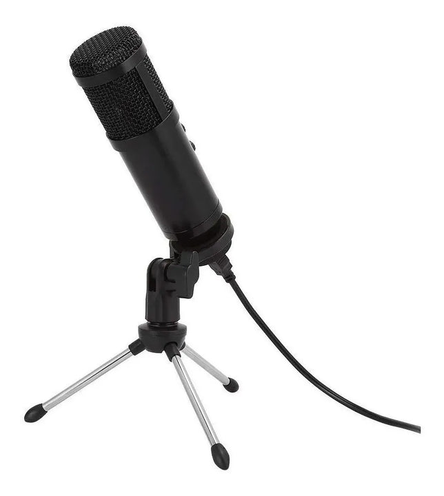 Micrófono Condensador Usb Con Trípode Negro