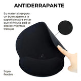 Mousepad Tapete Ergonomico Antideslizante Descanso Muñeca Color Negro