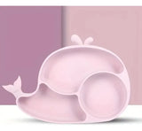 Silla Comedor Bebe Niño + Plato Y Cubiertos En Silicona Color Rosa