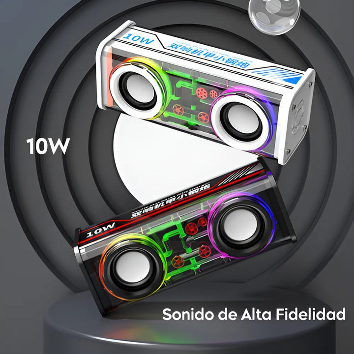 Bocina Portátil Bluetooth 5.0 Rgb 10w 1800mah Altavoces V8 Color Negro