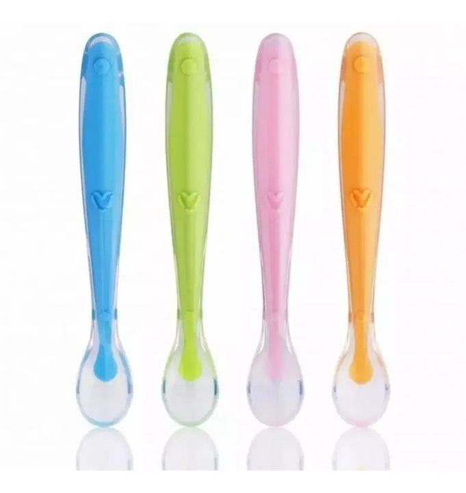 Cuchara Para Bebes Silicona X2u Color Verde