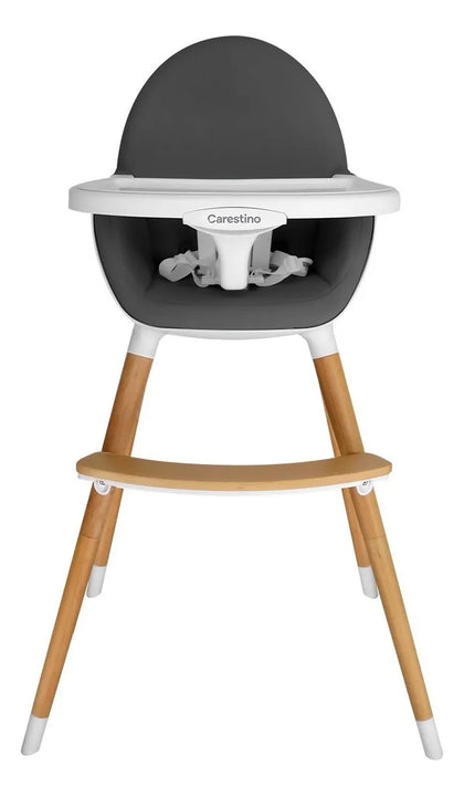 Silla De Comer Carestino Neo Gris Oscuro Doble Bandeja 2 En1