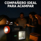 Radio Parlante Con Panel Solar Linterna+3bombillos Fm Am Bt Negro