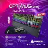 Combo Teclado Y Mouse Iceberg Optimus Mk12 Mecánico Rgb Pad Mouse Negro Teclado Negro