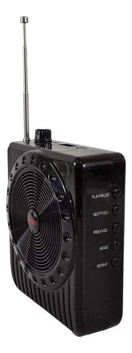 Parlante Portátil Micrófono Amplificador Bluetooth Radio Sd Rojo