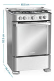 Estufa De Piso A Gas 60 Cm Inox Mabe Emc6050nfx1