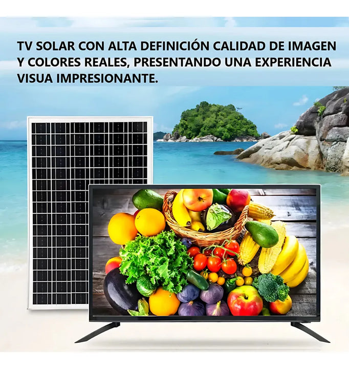 Televisor 32 Pulgadas Solar Batería 60000mah Control Remoto